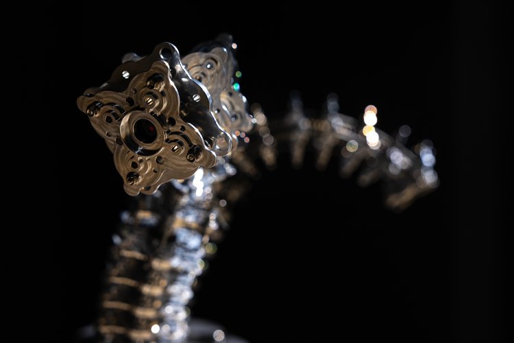 Close-up of robotic interaction