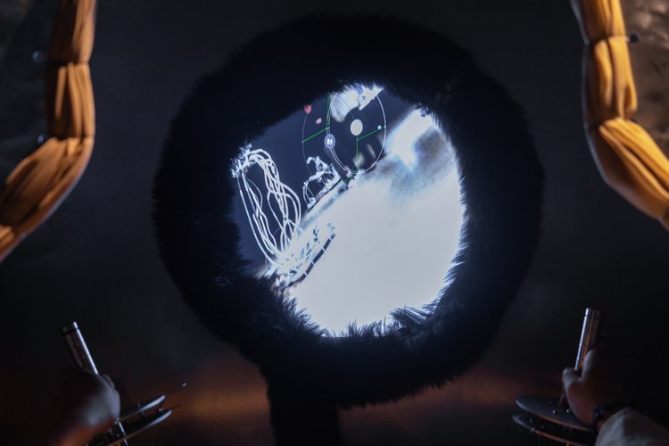 Visitor interaction with installation